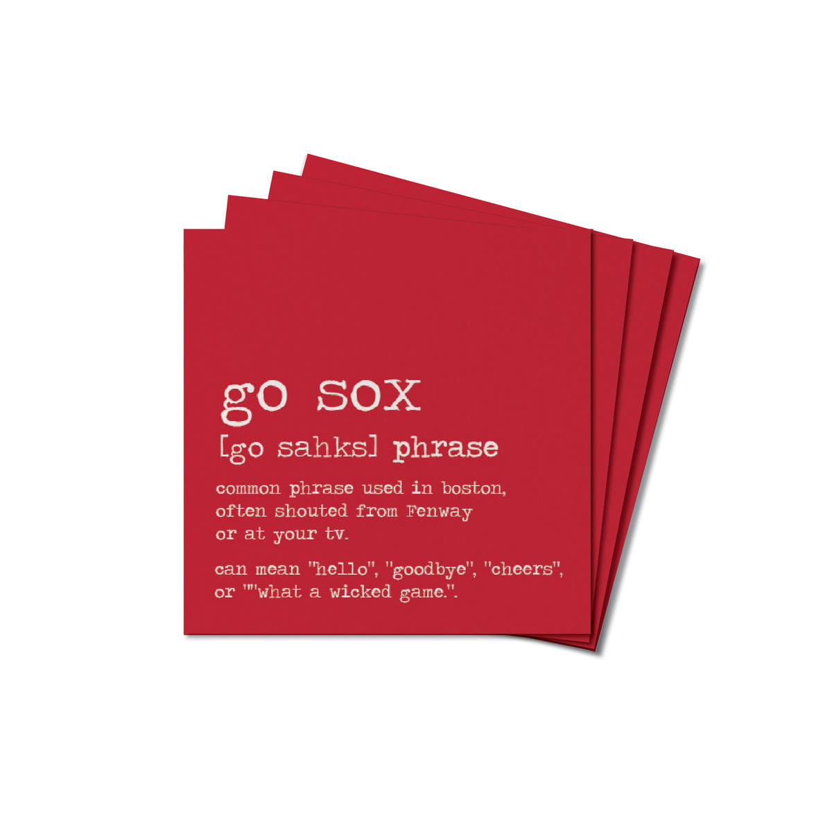 Go Sox Boston Phrase Coaster Set