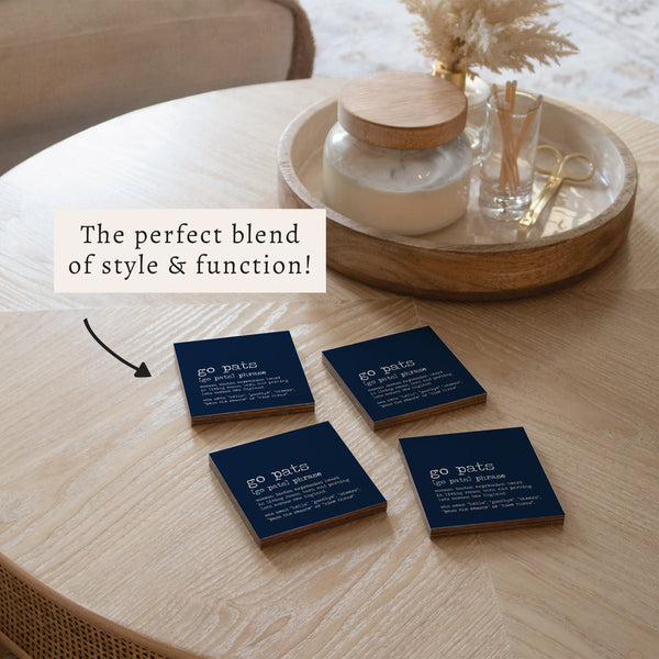 New England Go Pats Definition Coaster Set