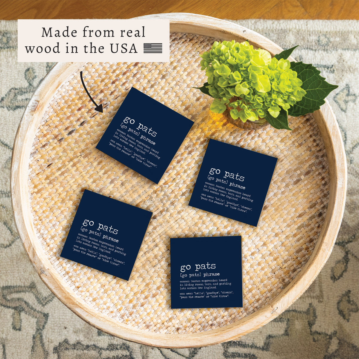 New England Go Pats Definition Coaster Set