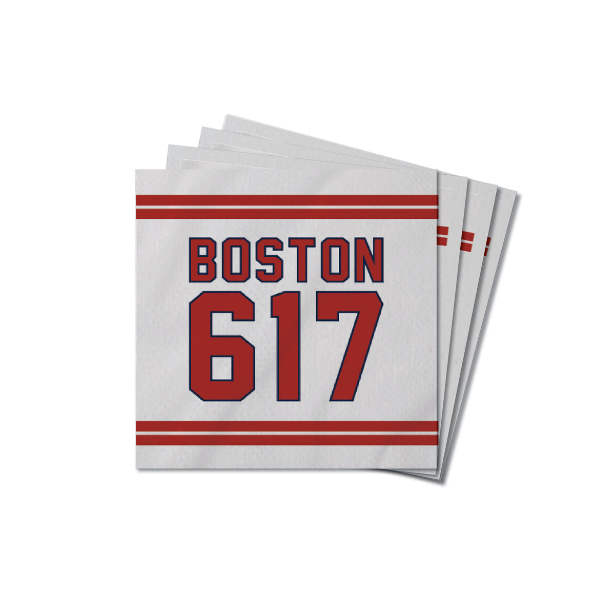 Boston 617 Red White Coaster Set