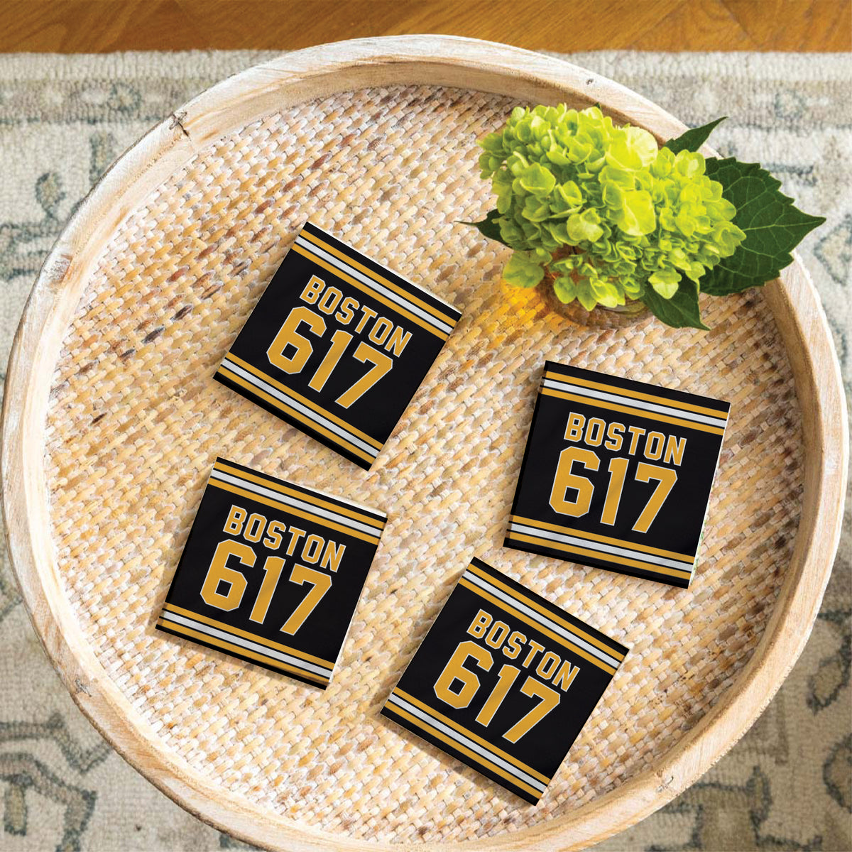 Boston 617 Black Gold Coaster Set