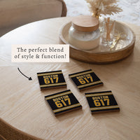 Boston 617 Black Gold Coaster Set