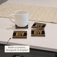 Boston 617 Black Gold Coaster Set