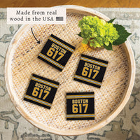 Boston 617 Black Gold Coaster Set