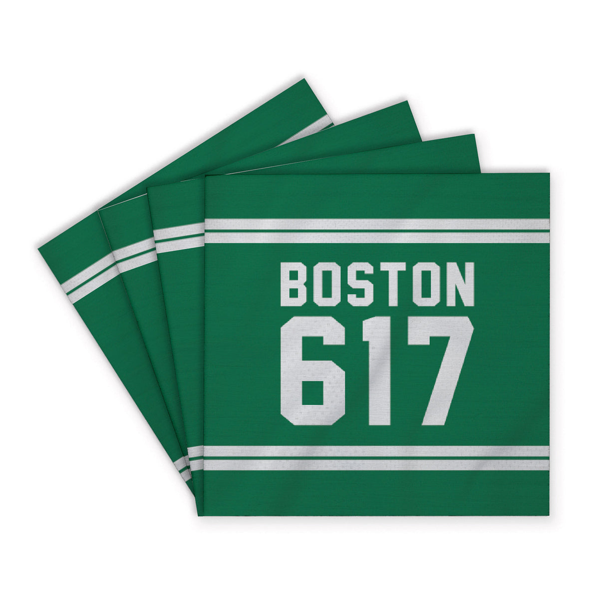 Boston 617 Green White Coaster Set