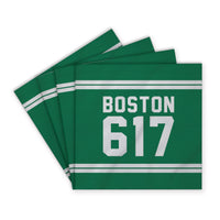 Boston 617 Green White Coaster Set
