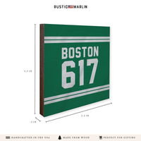 Boston 617 Green White Coaster Set
