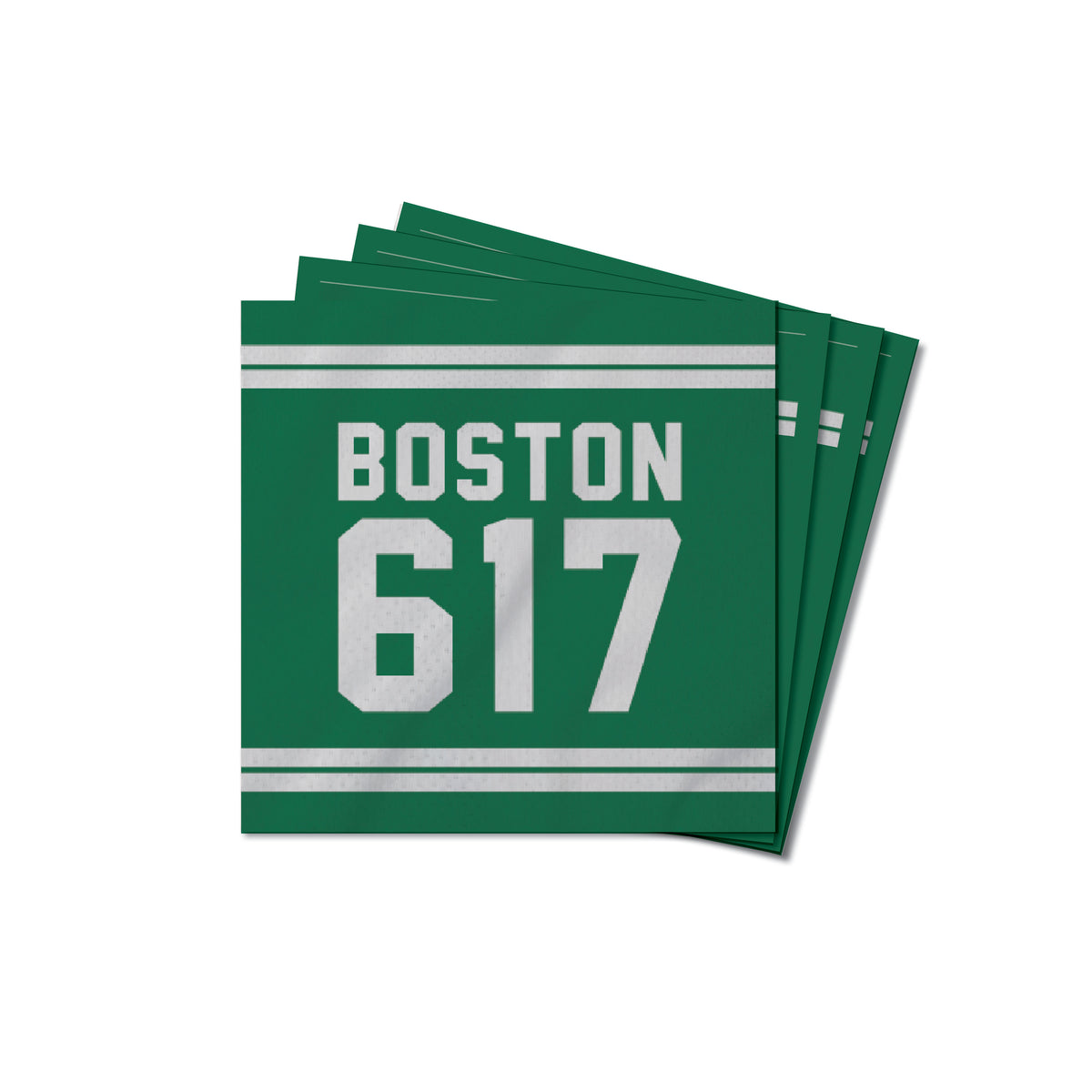 Boston 617 Green White Coaster Set