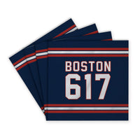 Boston 617 Blue Red Coaster Set