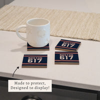 Boston 617 Blue Red Coaster Set