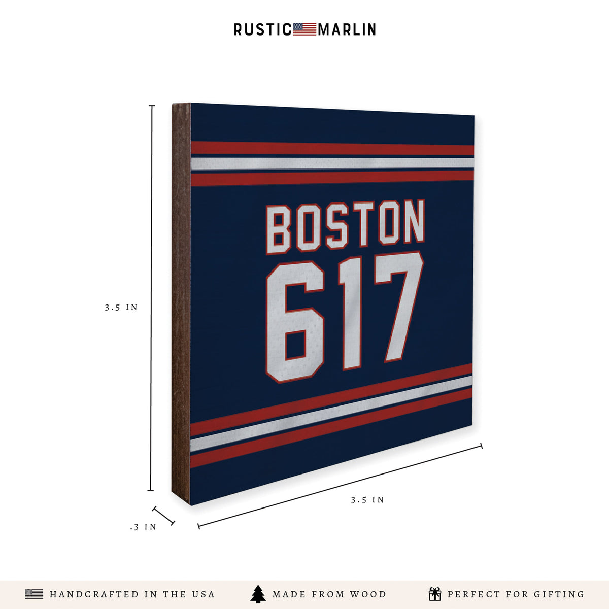 Boston 617 Blue Red Coaster Set