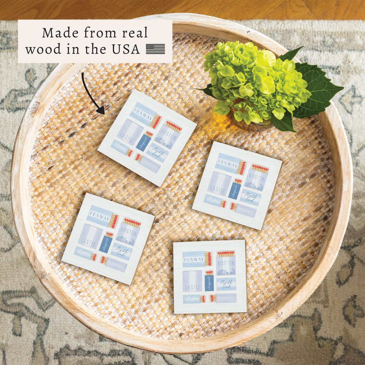 Boston Match Boxes Coaster Set
