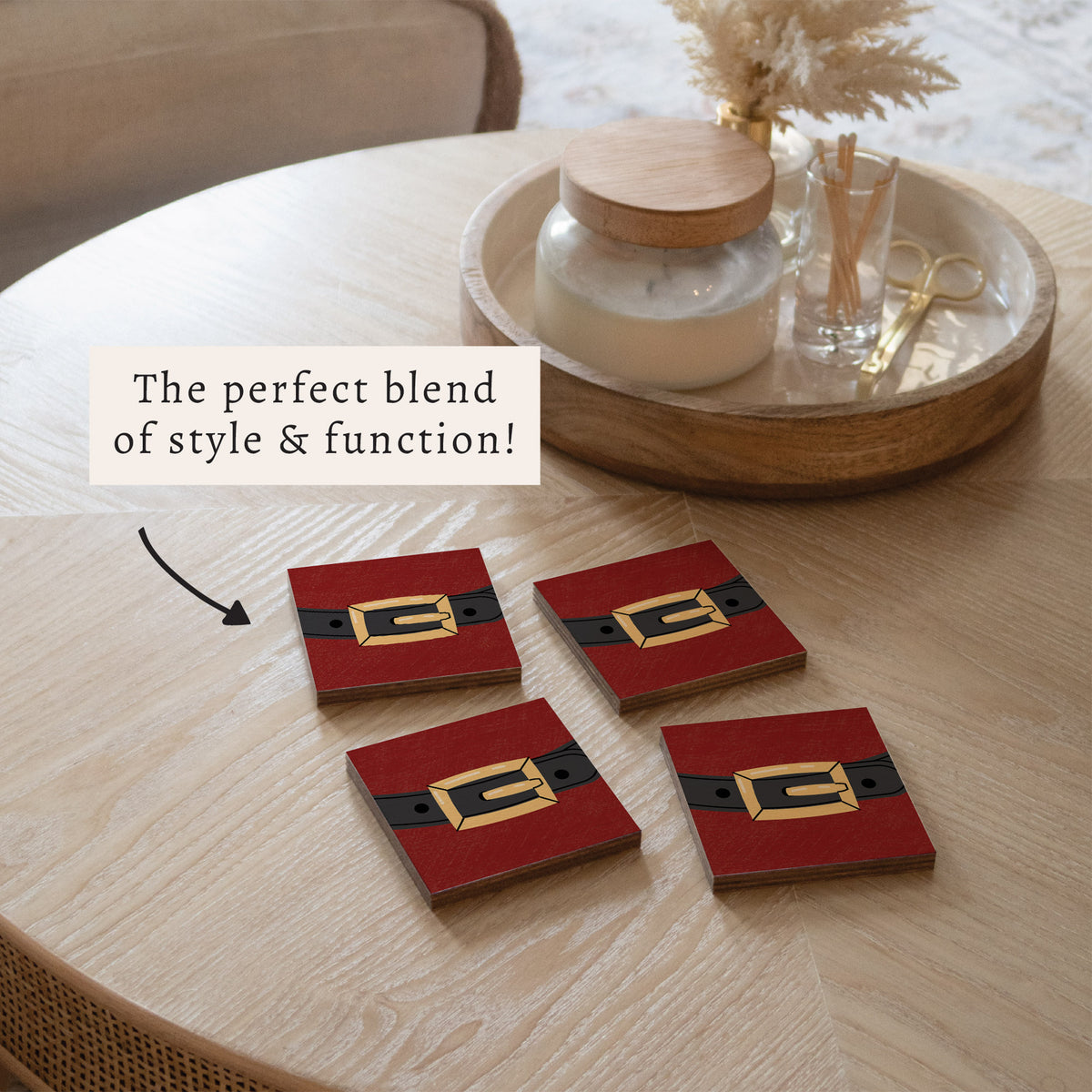 Santa's Buckle Coaster Set
