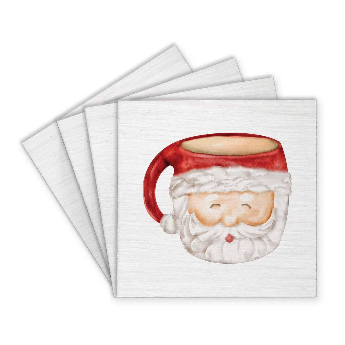 Santa Mug Coaster Set | Christmas Coaster | Wooden Decor