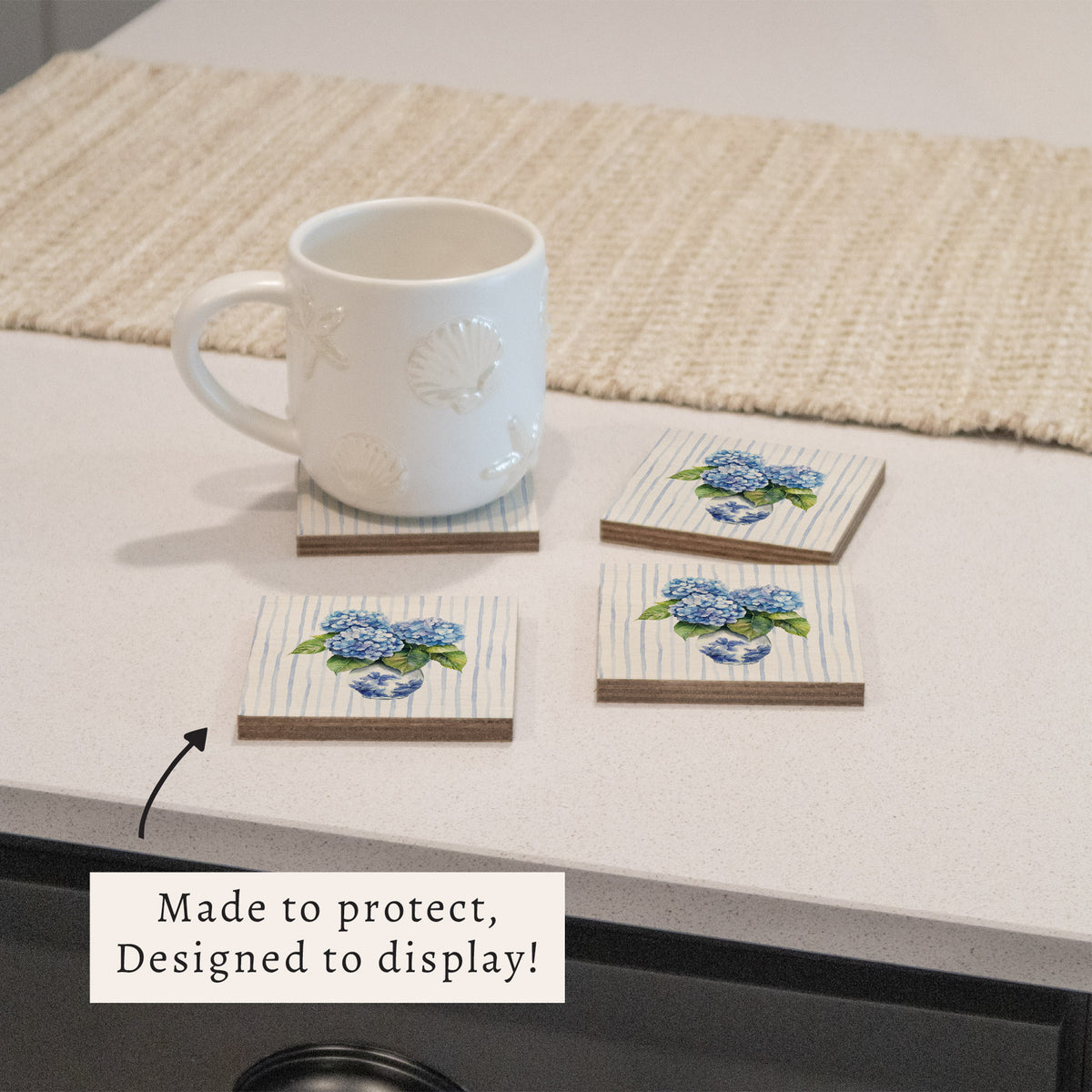 Hydrangea Vase Coaster Set