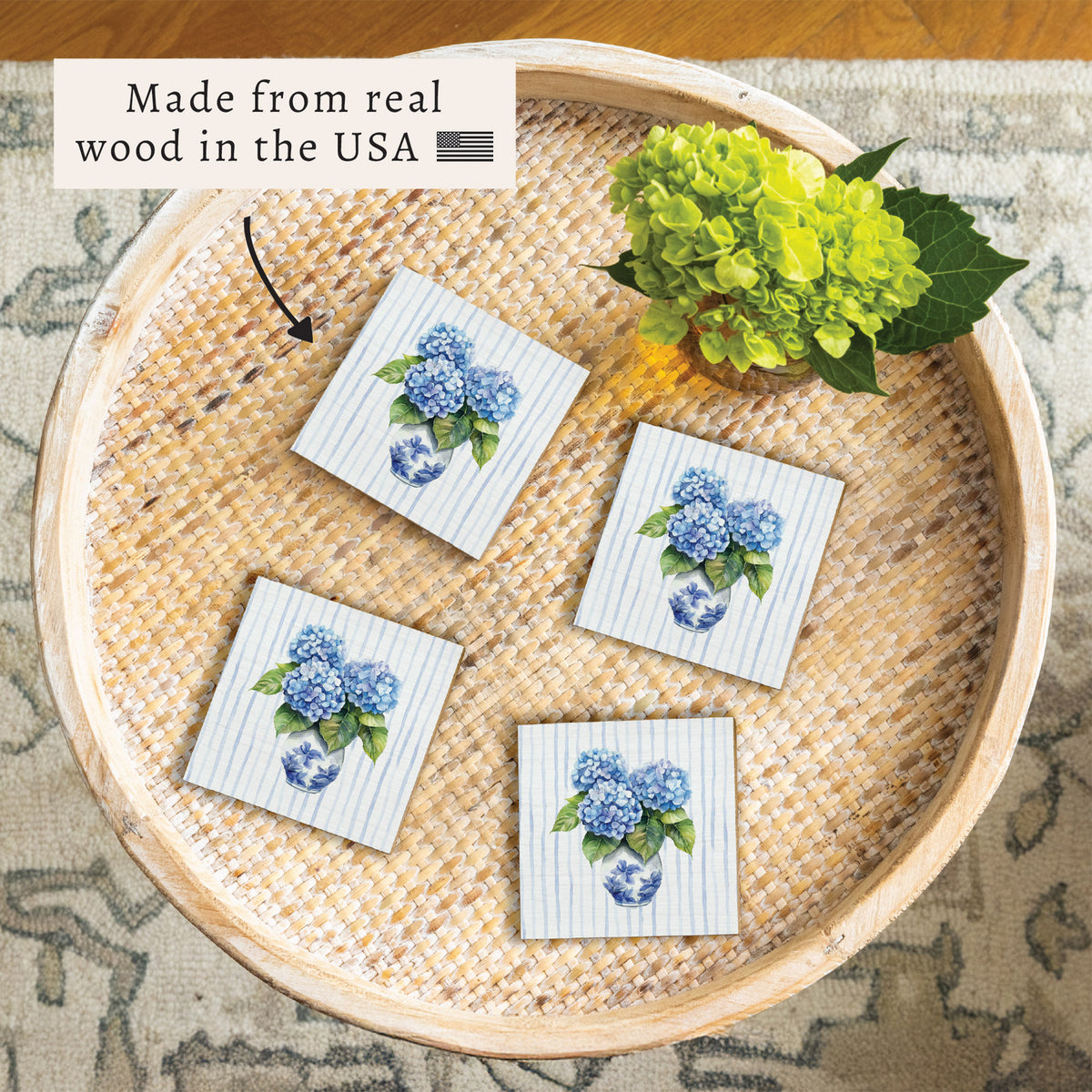 Hydrangea Vase Coaster Set