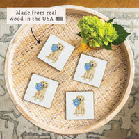 Hydrangea Dog Coaster Set