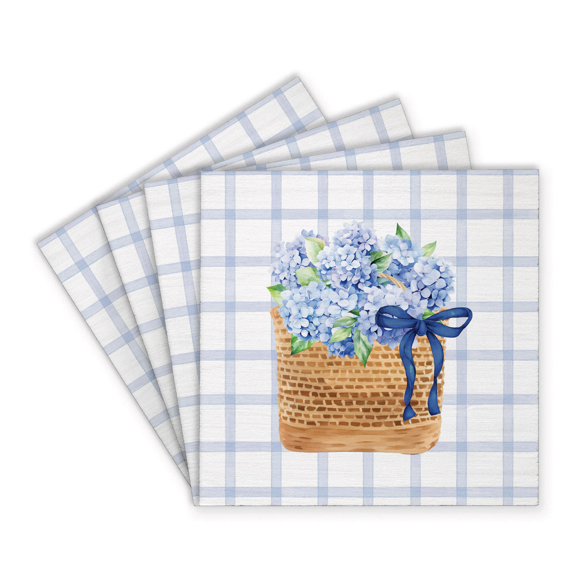 Hydrangea Basket Coaster Set