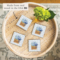 Hydrangea Basket Coaster Set