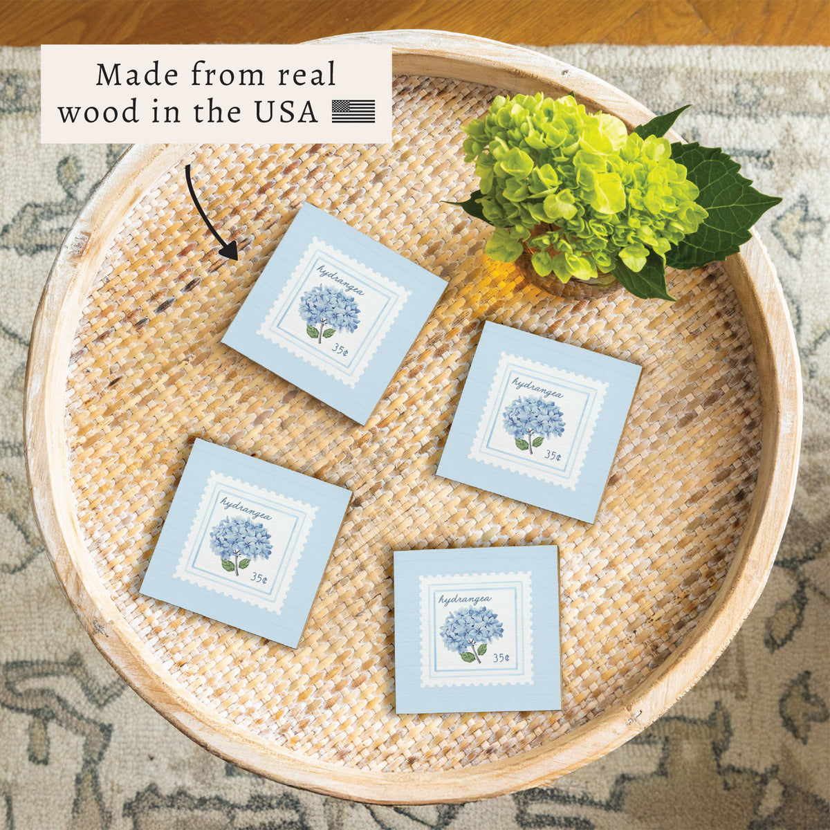 Hydrangea Stamp Coaster Set