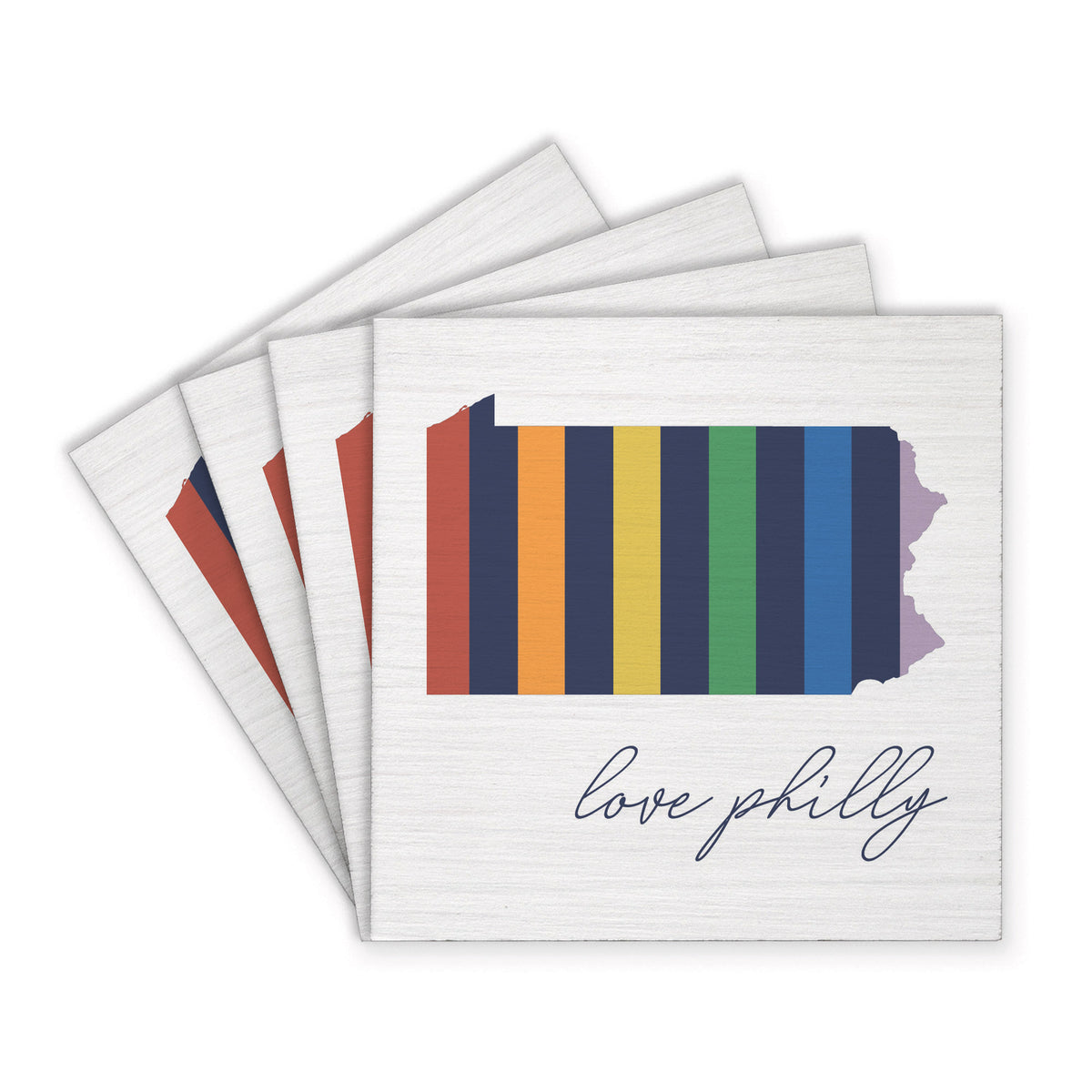 Philly Love Rainbow Coaster Set