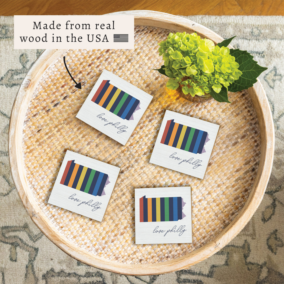 Philly Love Rainbow Coaster Set