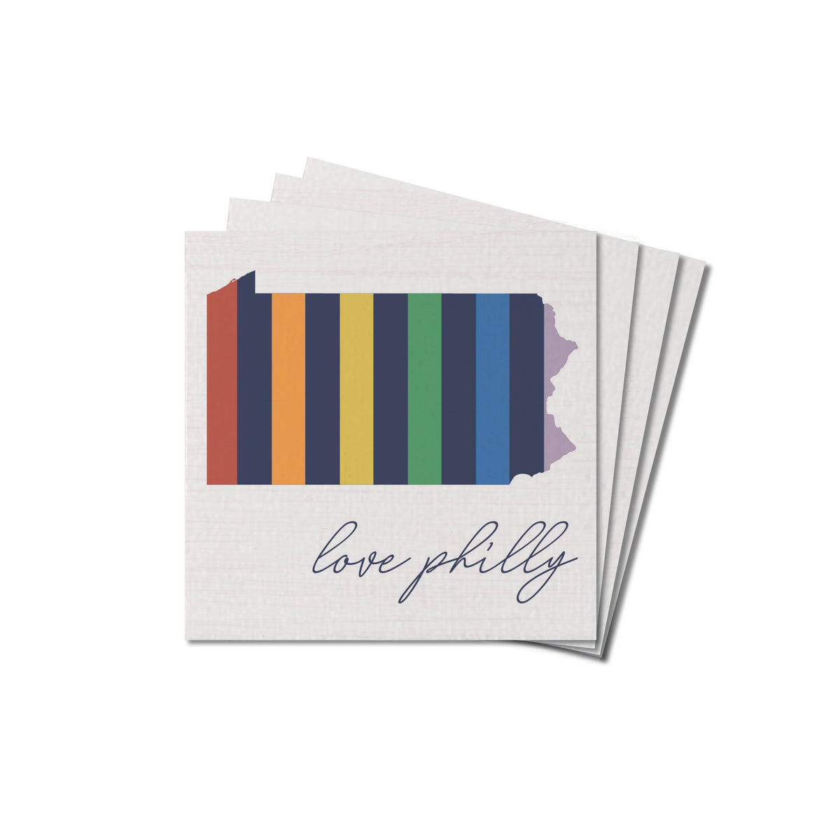 Philly Love Rainbow Coaster Set