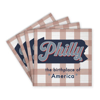 Philly Birthplace Of America Checkered Coaster Set