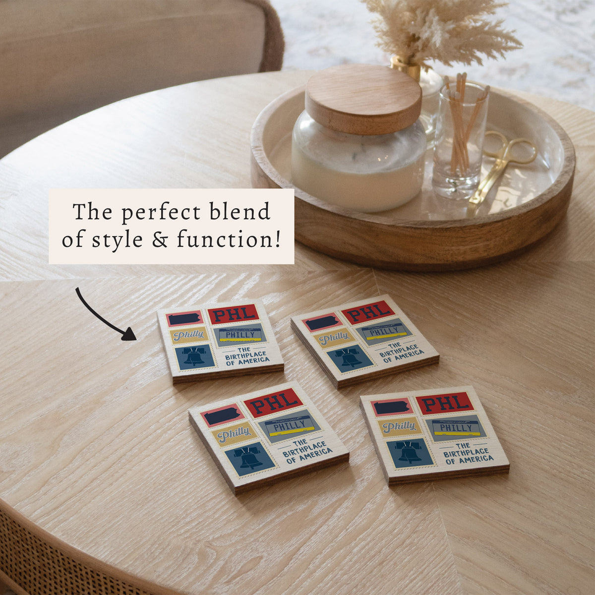 Philly Stamps Birthplace Coaster Set