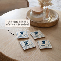 Philly Liberty Bell Birthplace Coaster Set