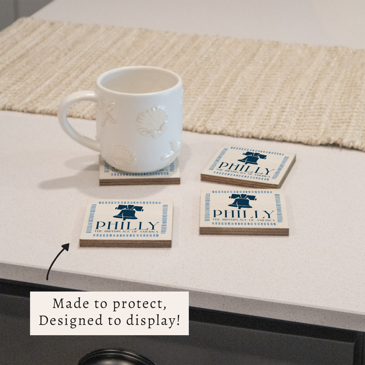 Philly Liberty Bell Birthplace Coaster Set