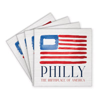 Philly American Flag Birthplace Coaster Set