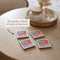 Philly American Flag Birthplace Coaster Set
