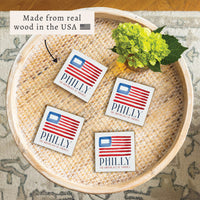Philly American Flag Birthplace Coaster Set