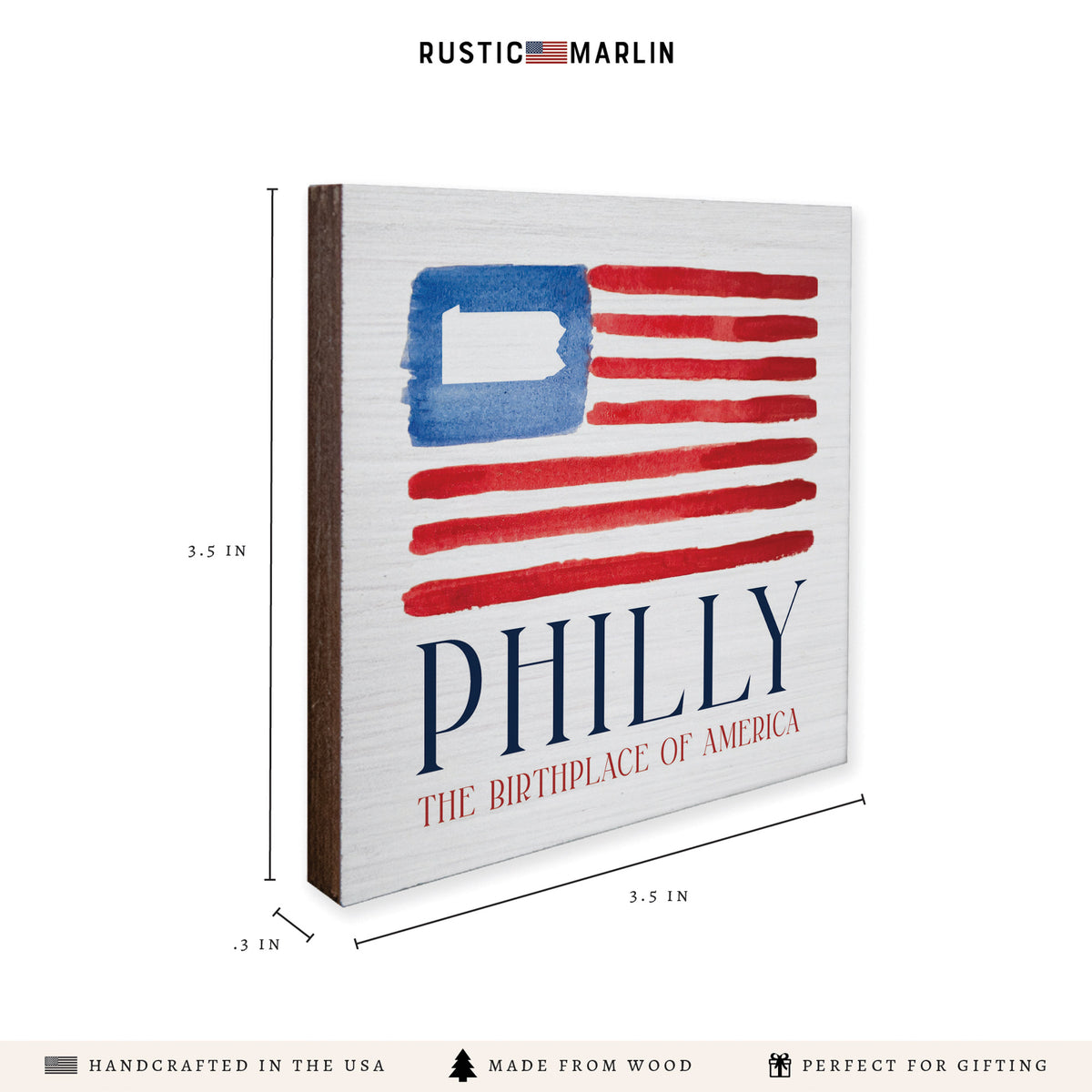 Philly American Flag Birthplace Coaster Set