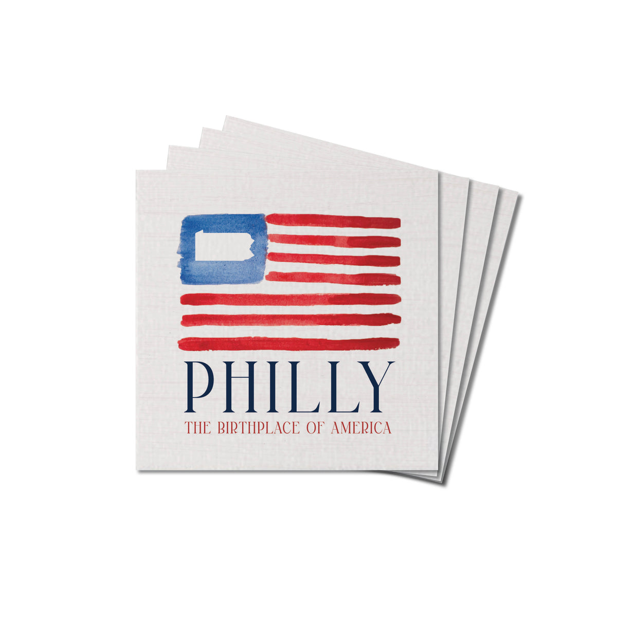 Philly American Flag Birthplace Coaster Set