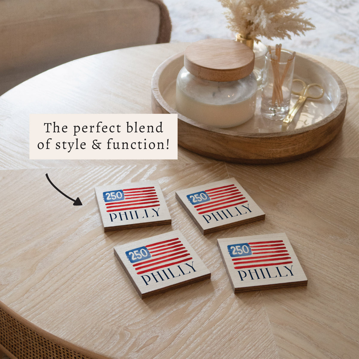 Philly America 250 Flag Coaster Set