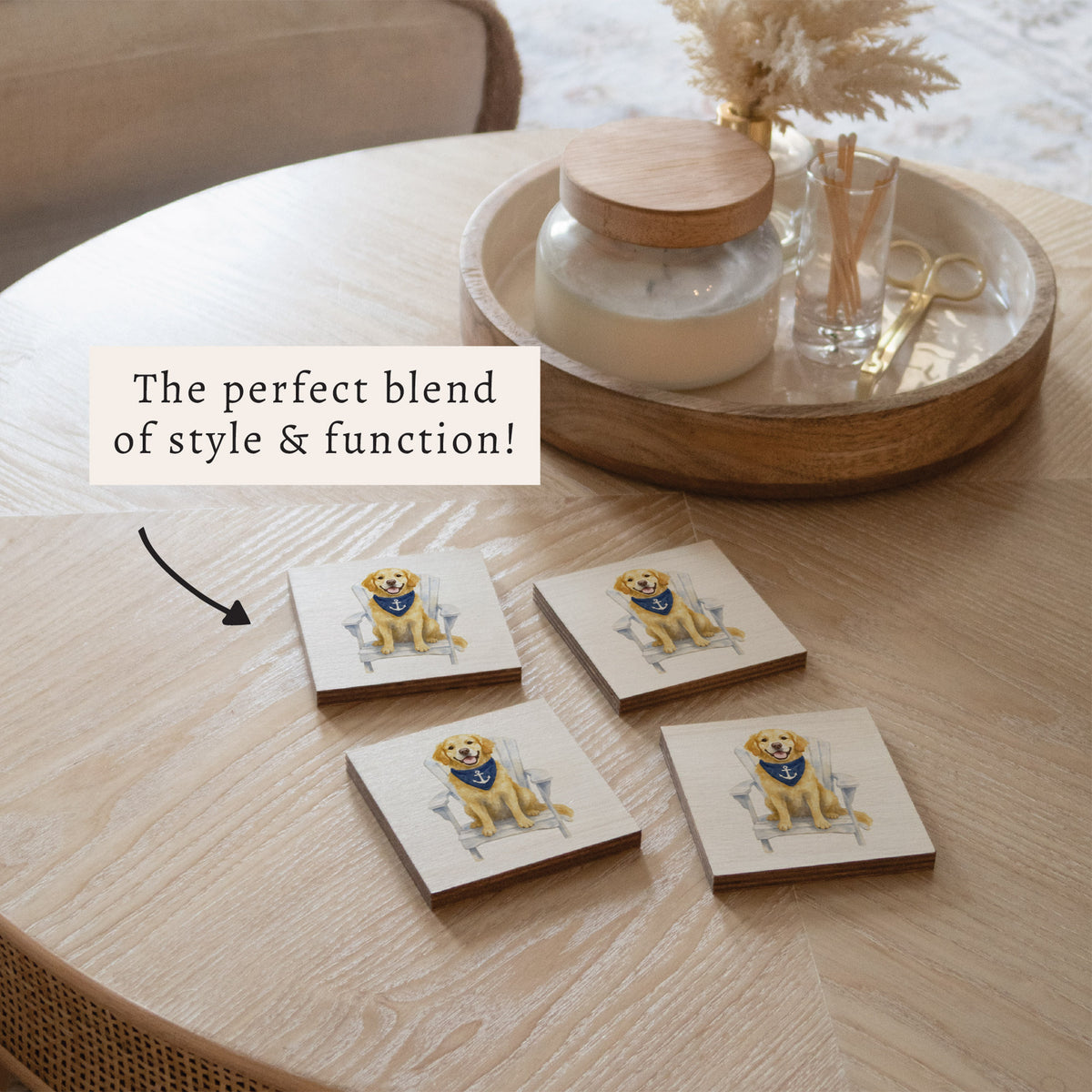 Coastal Dog Coaster Set
