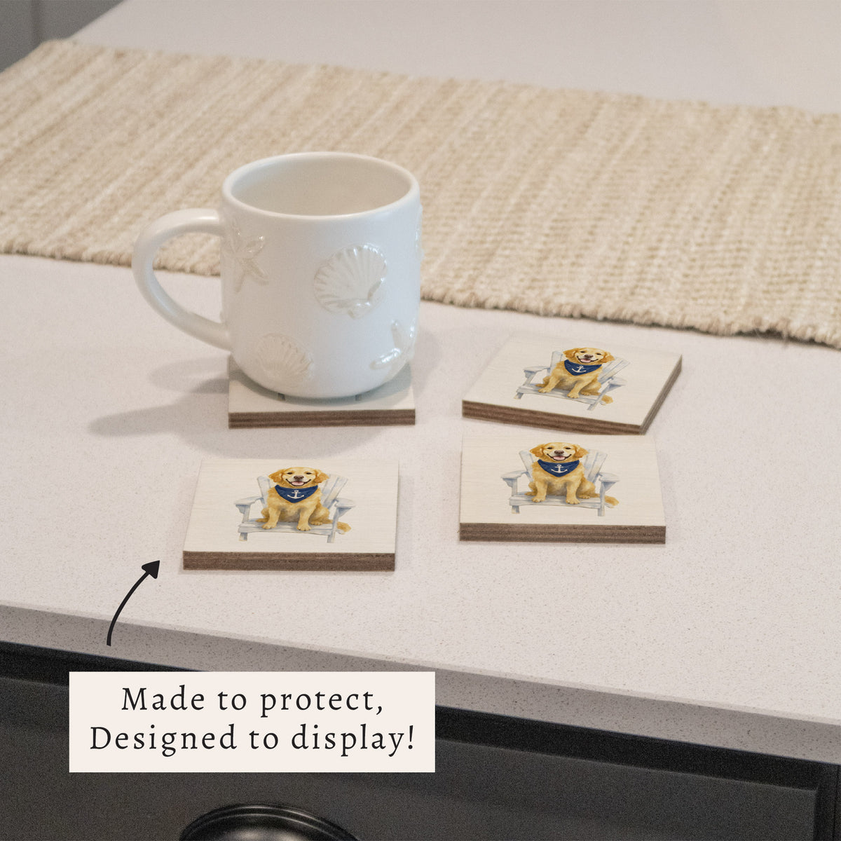 Coastal Dog Coaster Set
