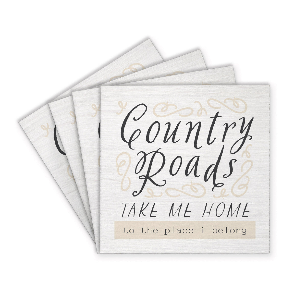 Country Roads Take Me Home Coaster Set
