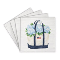 Hydrangea Flag Boat Tote Coaster Set