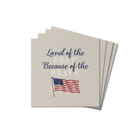 Land of the Free Waving Flag Coaster Set