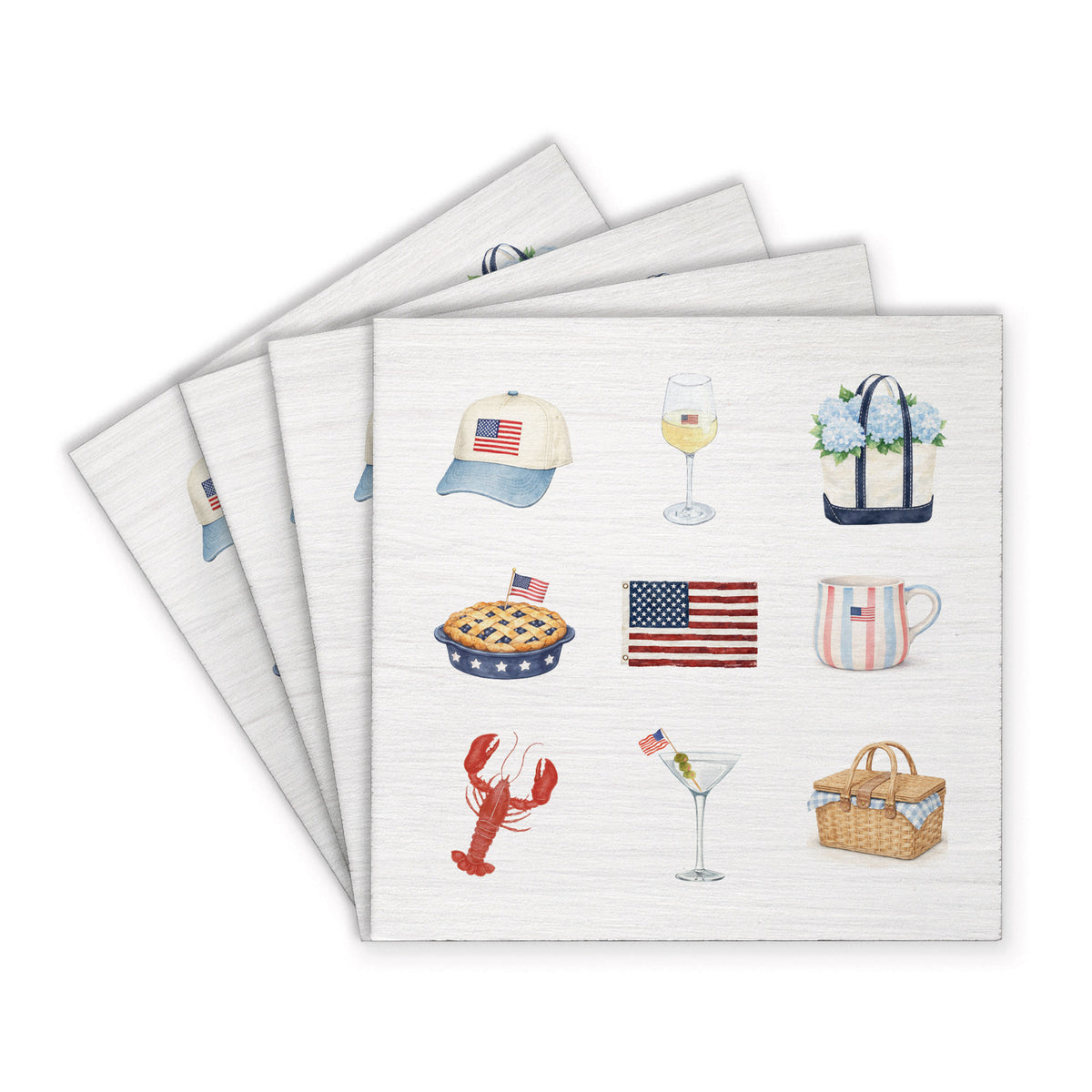 American Summer Icons Coaster Set
