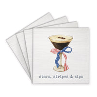 American Flag Martini Coaster Set