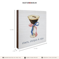 American Flag Martini Coaster Set