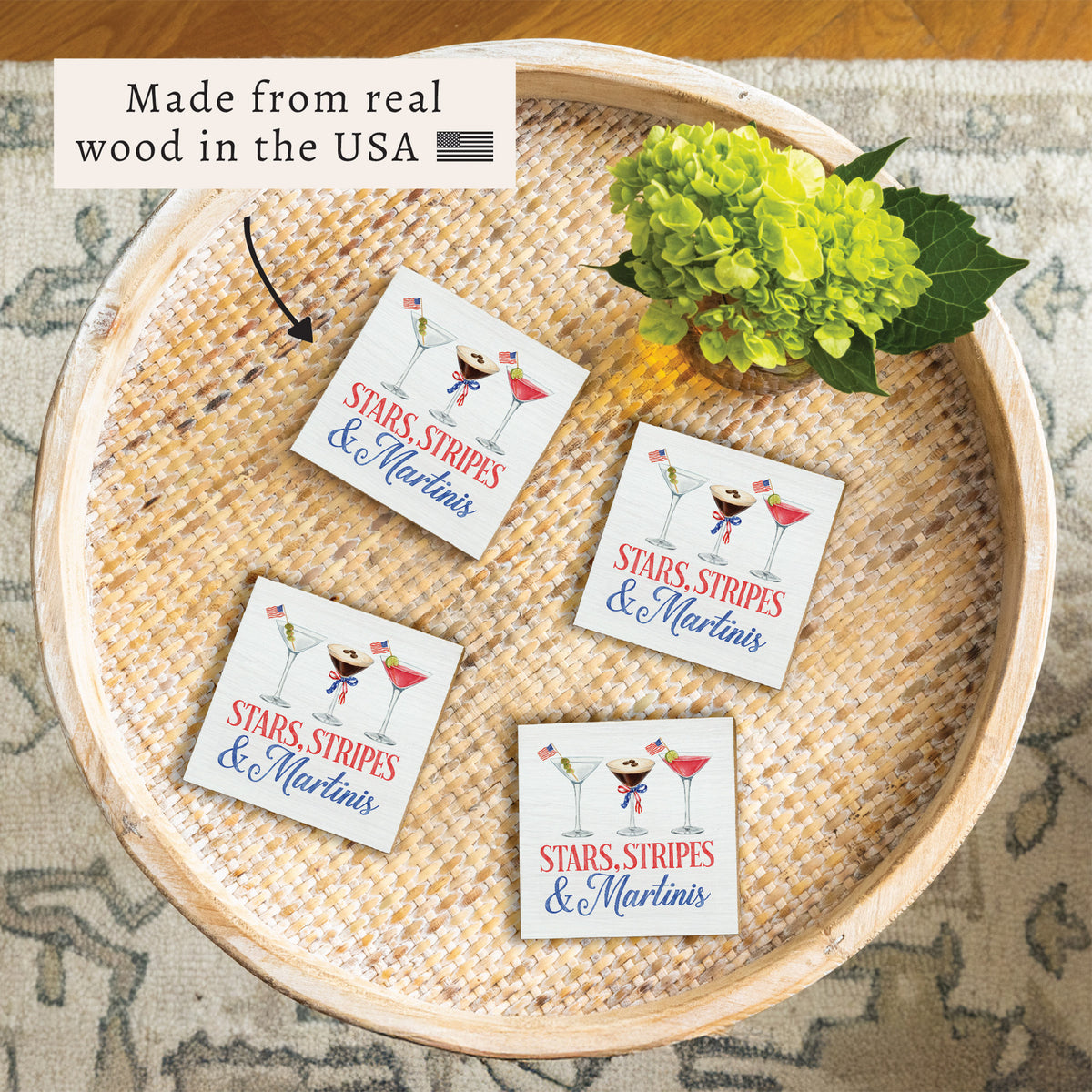 Stars Stripes & Martinis Coaster Set