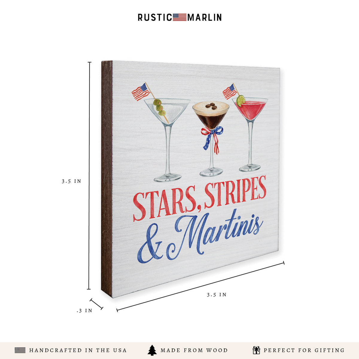 Stars Stripes & Martinis Coaster Set