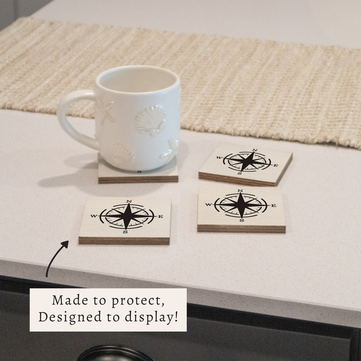 Nautical Compass Coaster Set