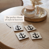 Anchor Vinyl Decal Coaster Set