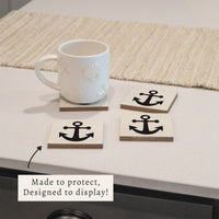 Anchor Vinyl Decal Coaster Set